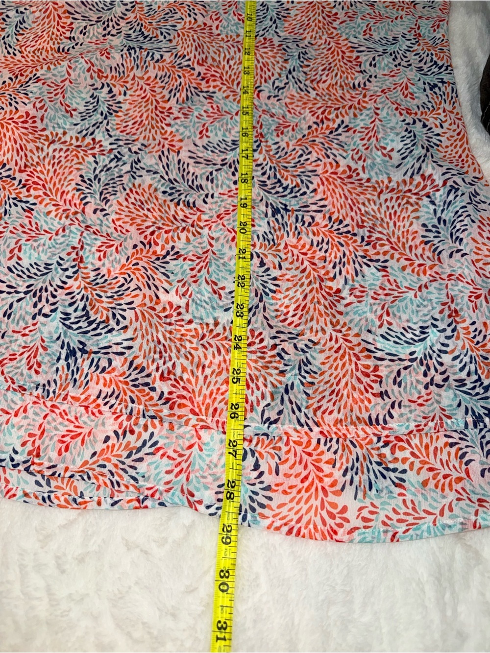 3 x 20$ Fever Coral Navy Aqua Printed Sleeveless Camisole Size S - Picture 4 of 6